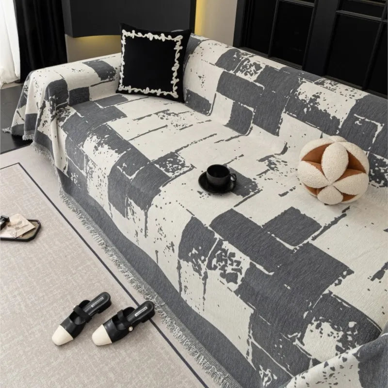 Vintage Chenille Sofa Cover Full Coverage Non-Slip Couch Protector 2025New All-Season Universal Couch Camping Blanket Dust Guard